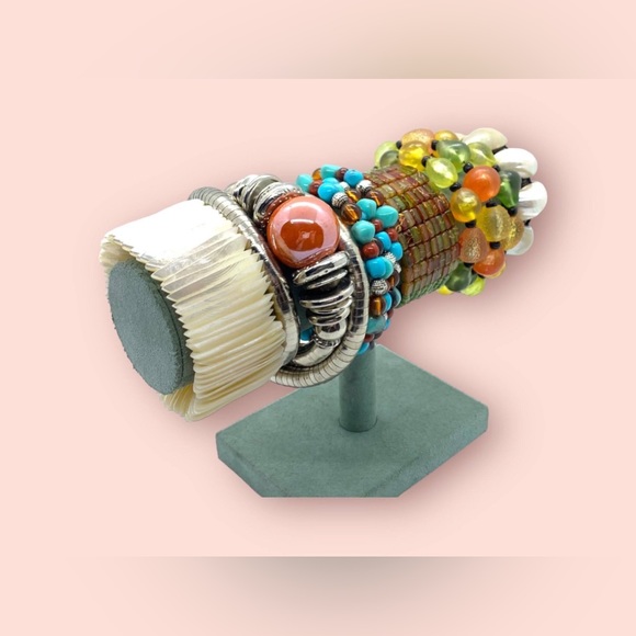 Retro Colourful Beaded Bracelets Mixed Jewelry Lot - Picture 3 of 7